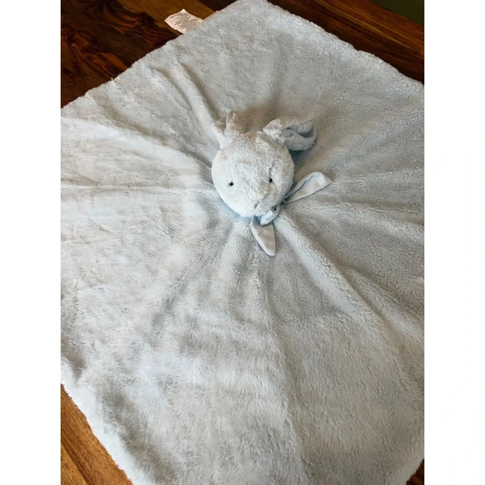 Mon Lapin Baby Security Blanket Blue Plush Bunny Rabbit‎ Faux Fur Lovey 30x30